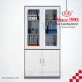 KD structure stainless steel furniture laboratory steel glass door storage cabinet for sale